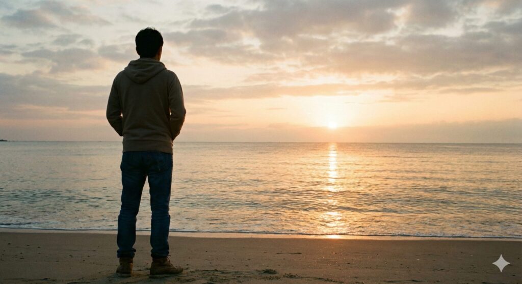 自分の選択を信じている男性の画像